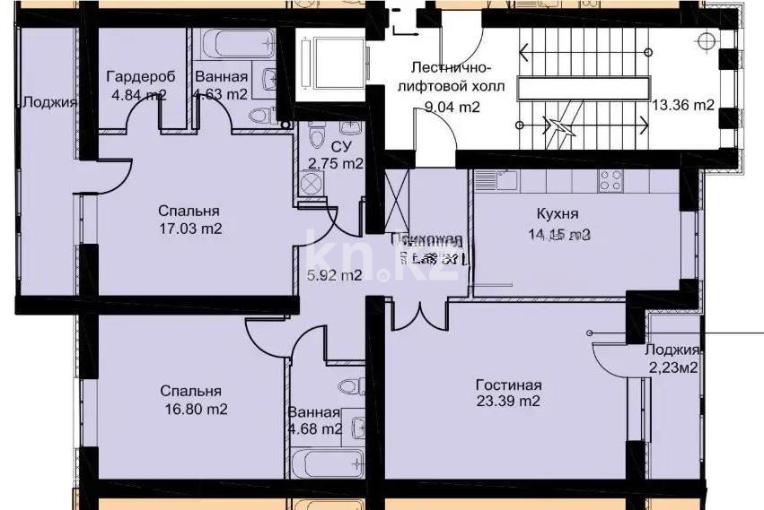 Продажа 3-комнатной квартиры, 106 м², пр. Улы Дала, дом  66/1 - Продажа квартир в Астане без посредников фото 2 из 2