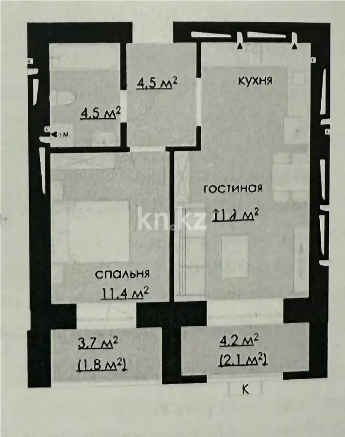 Продажа 1-комнатной квартиры, 48 м², ул. Карбышева, дом  4/3 - Продажа квартир в Караганде фото 1 из 1