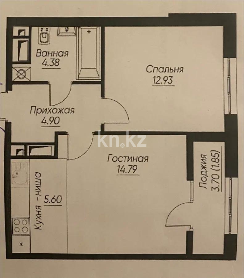 Продажа 2-комнатной квартиры, 44.45 м², ул. Ашимова, дом  1/5б - Продажа квартир в Алматы фото 1 из 1