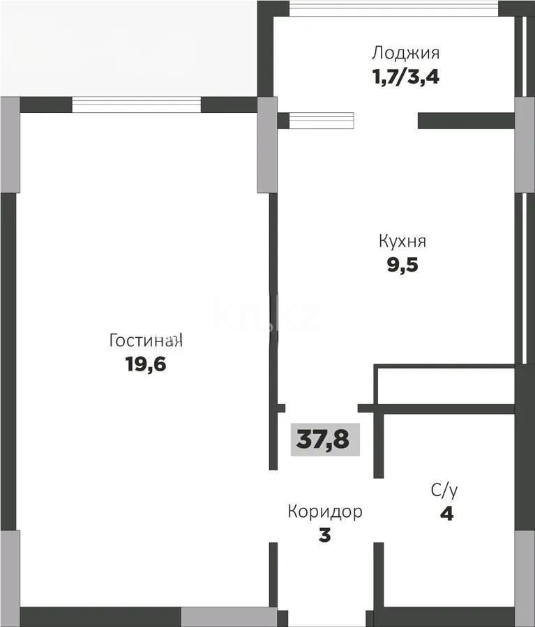 Продажа 1-комнатной квартиры, 37.8 м² - Продажа однокомнатных квартир от собственников в Астане - страница 3 фото 1 из 1