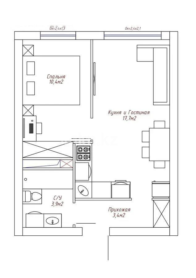 Продажа 2-комнатной квартиры, 38 м² - Недвижимость в Казахстане - страница 4 фото 4 из 4