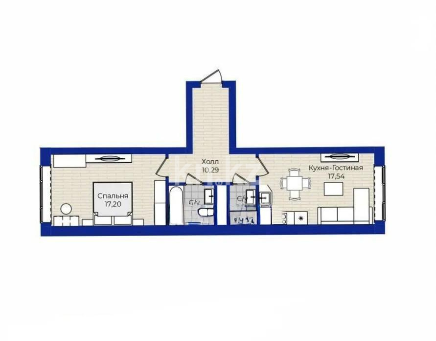 Продажа 2-комнатной квартиры, 54 м² в Астане - фото 3