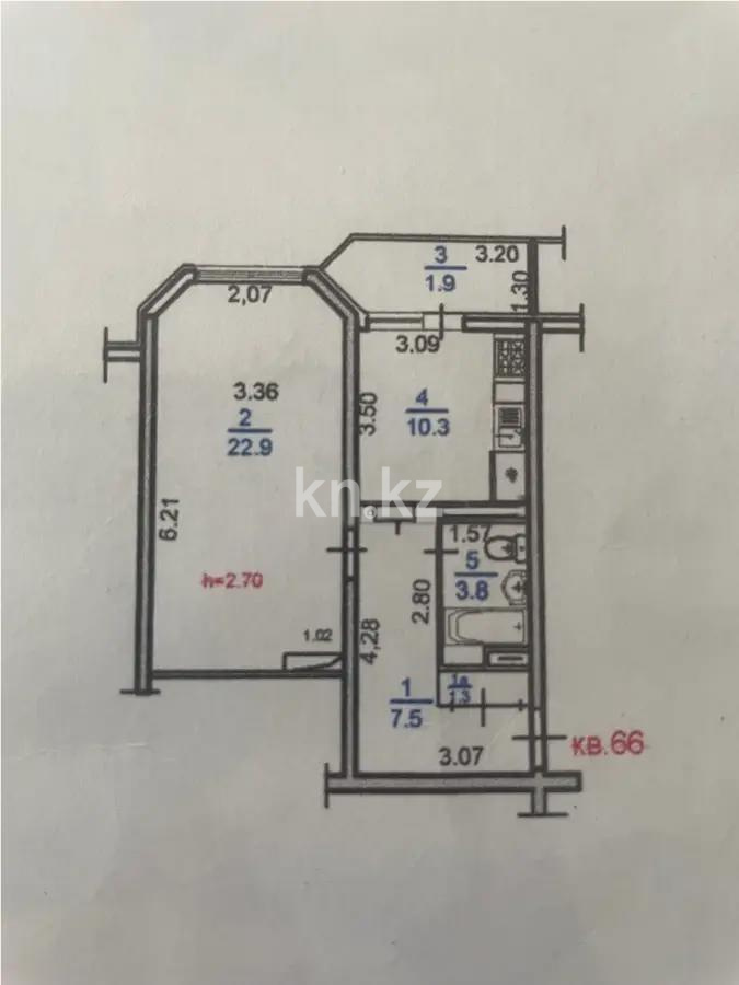 Продажа 1-комнатной квартиры, 47.7 м², мкр-н Нуркент, дом  80 - Продажа  однокомнатных квартир в Алматы с фото фото 5 из 5