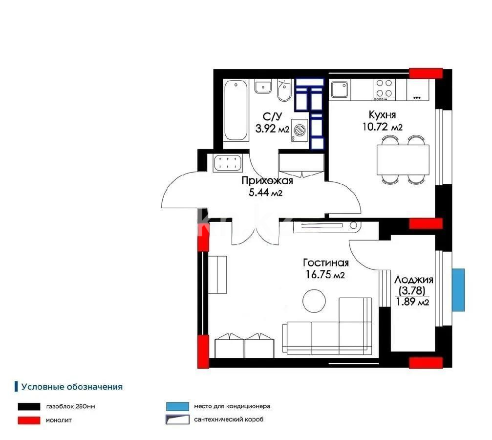 Продажа 1-комнатной квартиры, 40 м², ул. Е-669, дом  4 - Продажа квартир в Астане с фото фото 5 из 5