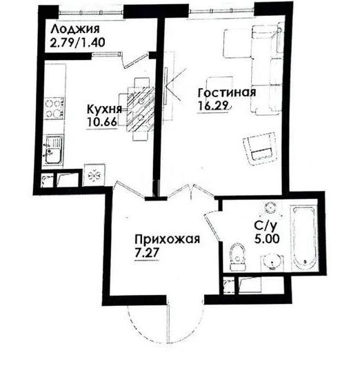 Продажа 2-комнатной квартиры, 41 м² в Алматы