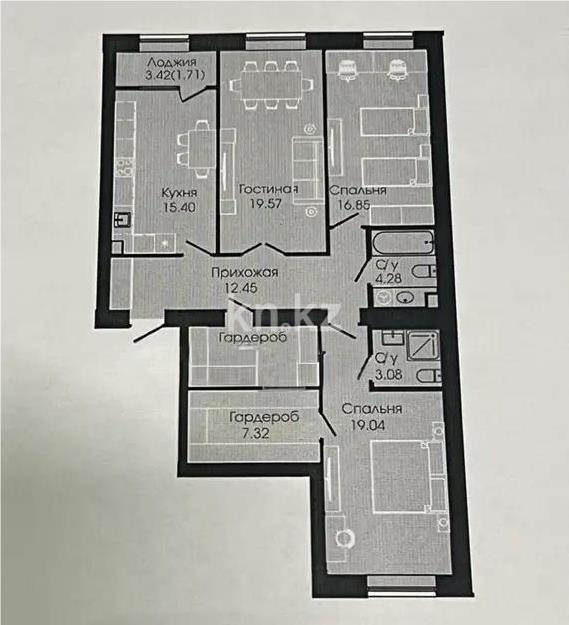 Продажа 3-комнатной квартиры, 105.9 м² - Продажа квартир в Астане - страница 19 фото 4 из 4