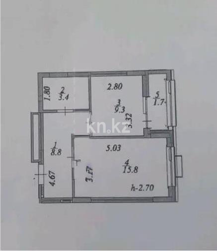 Продажа 1-комнатной квартиры, 39 м² - Продажа однокомнатных квартир в р-не Сарайшык Астаны фото 1 из 1