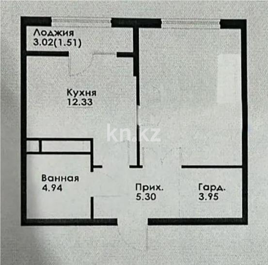 Продажа 1-комнатной квартиры, 45.62 м² в Алматы