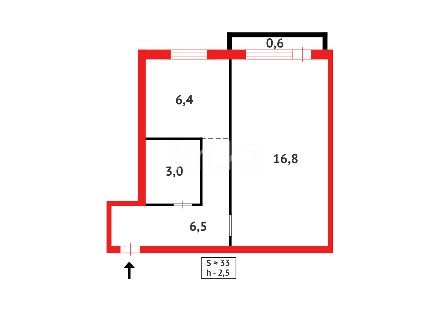 Продажа 1-комнатной квартиры, 33 м² в Караганде - фото 12