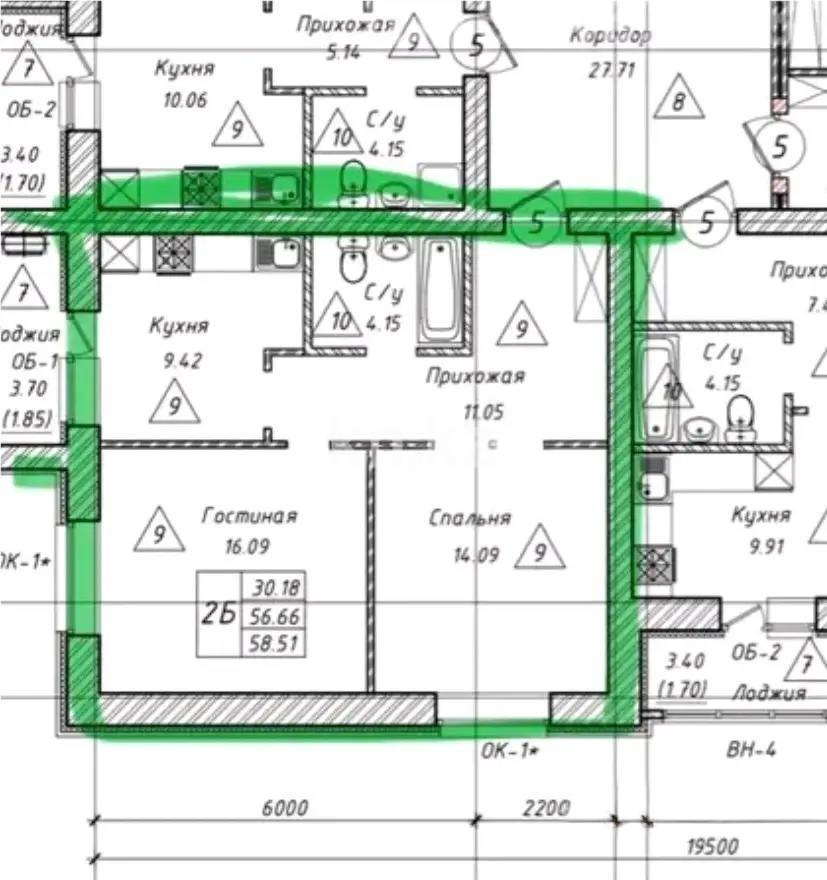 Продажа 2-комнатной квартиры, 57.3 м², ул. Айтматова, дом  33 стр - Продажа квартир в Казахстане фото 4 из 4