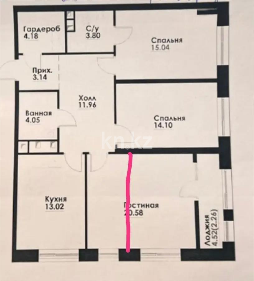 Продажа 3-комнатной квартиры, 92.5 м², ул. Навои, дом  30а/1 - Продажа  трехкомнатных квартир в новостройках Алматы фото 4 из 4