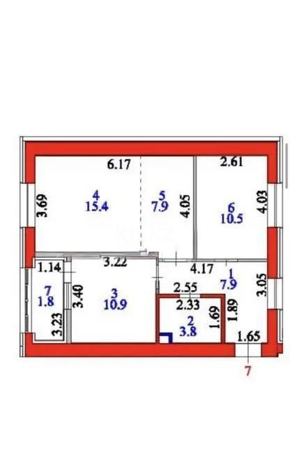 Продажа 3-комнатной квартиры, 58.2 м², ул. Култегин, дом  4 в Астане - фото 4