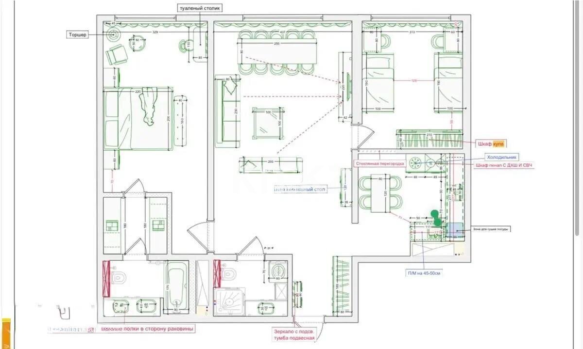 Продажа 3-комнатной квартиры, 94 м² в Алматы