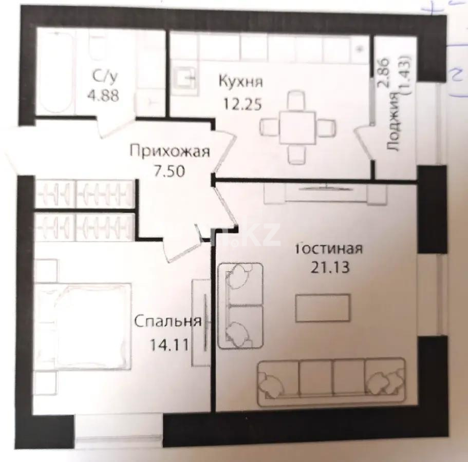 Продажа 2-комнатной квартиры, 61.2 м² - Продажа квартир в Казахстане - страница 45 фото 7 из 7