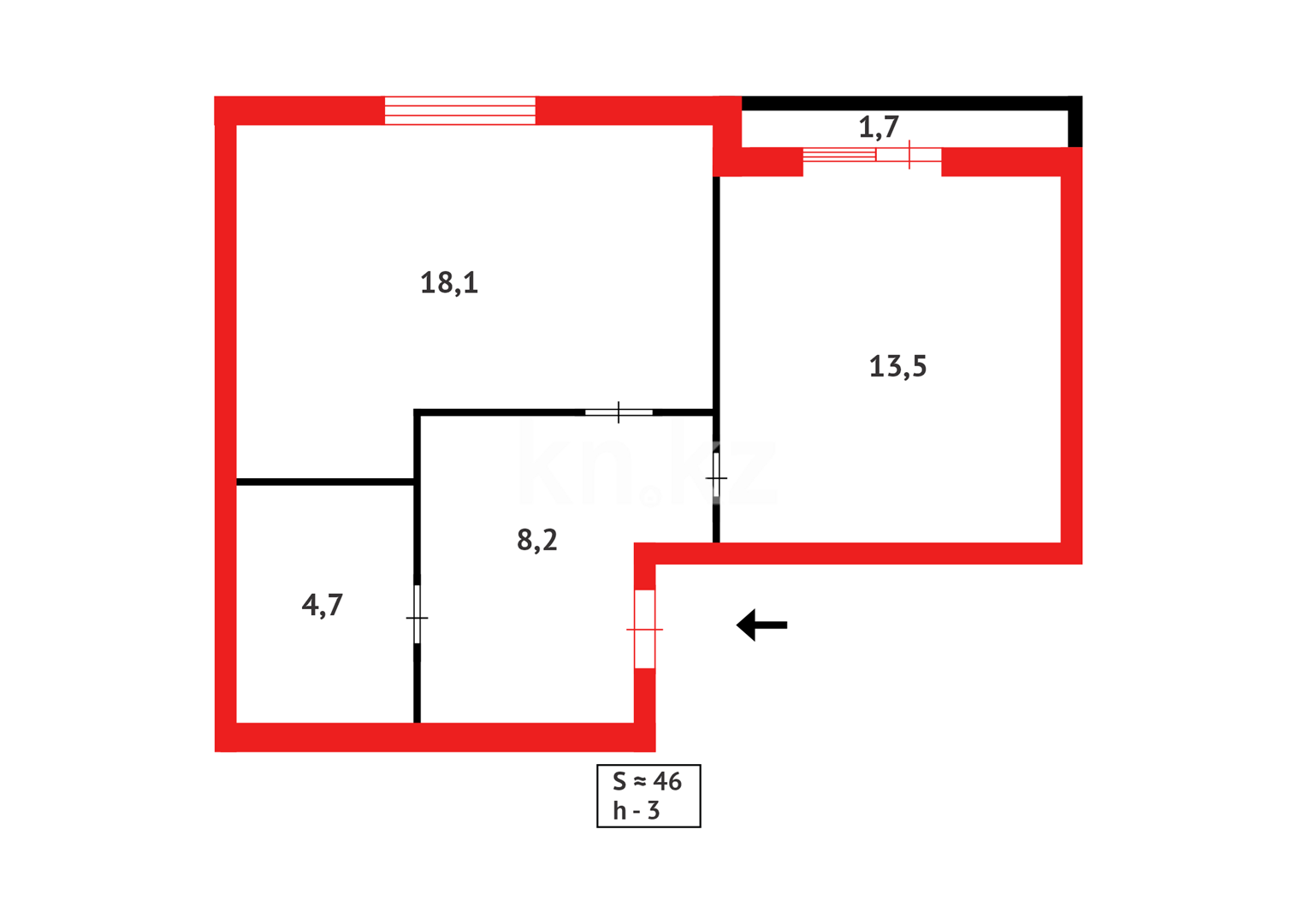Продажа 2-комнатной квартиры, 46 м², 218 учетный квартал - Продажа квартир в Казахстане фото 11 из 11