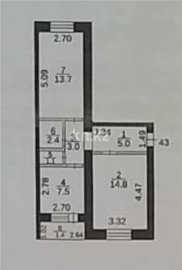 Продажа 2-комнатной квартиры, 48.9 м², ул. Молдагуловой в Карагандинской области - фото 17
