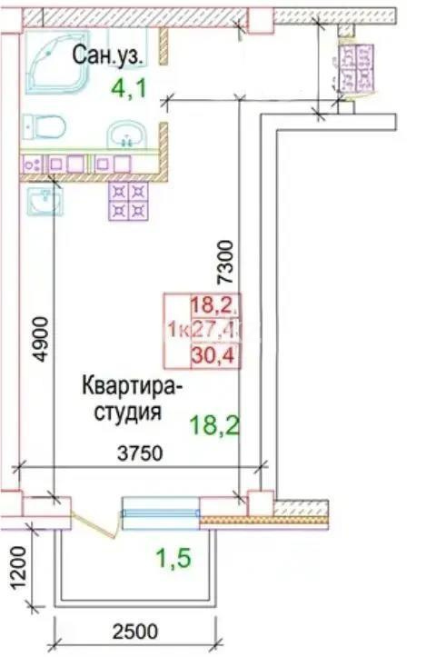 Продажа 1-комнатной квартиры, 31 м², 20 мкр., дом  22 в Алматы - фото 2