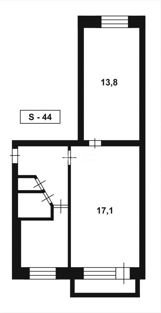 Продажа 2-комнатной квартиры, 44 м² - Продажа двухкомнатных квартир в панельном доме в Караганде - страница 5 фото 5 из 5