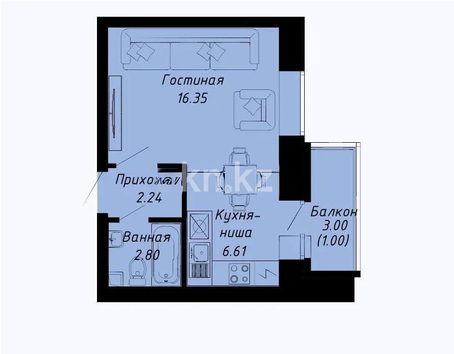 Продажа 1-комнатной квартиры, 29 м² - Продажа однокомнатных квартир от собственников в Астане - страница 41 фото 1 из 1