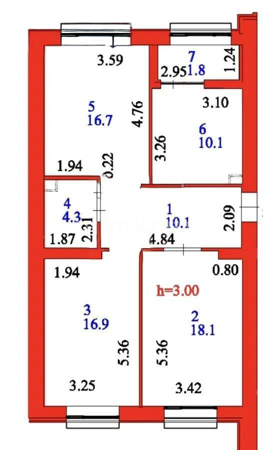 Продажа 3-комнатной квартиры, 80 м² в Астане