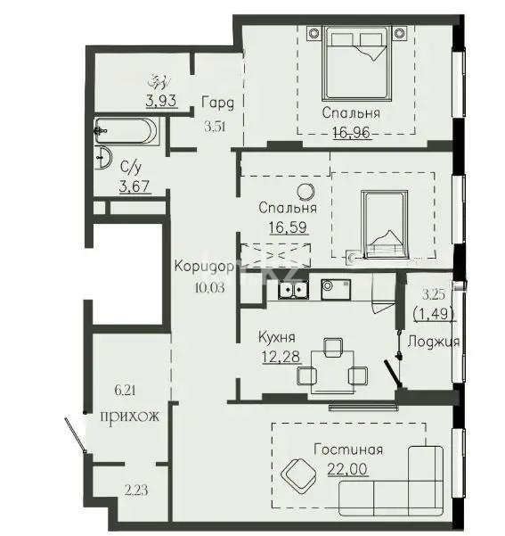 Продажа 3-комнатной квартиры, 100.2 м², пр. Мангилик Ел, дом  36/1 - Продажа  трехкомнатных квартир в Астане с фото фото 1 из 1