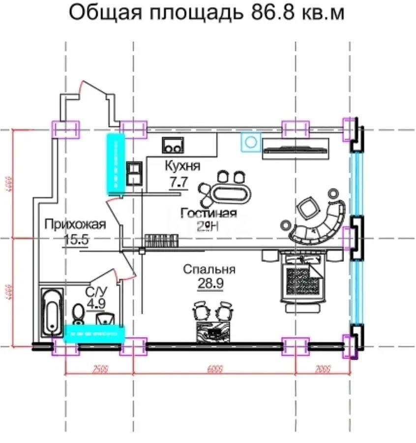 Продажа 3-комнатной квартиры, 87 м² в Алматы - фото 3