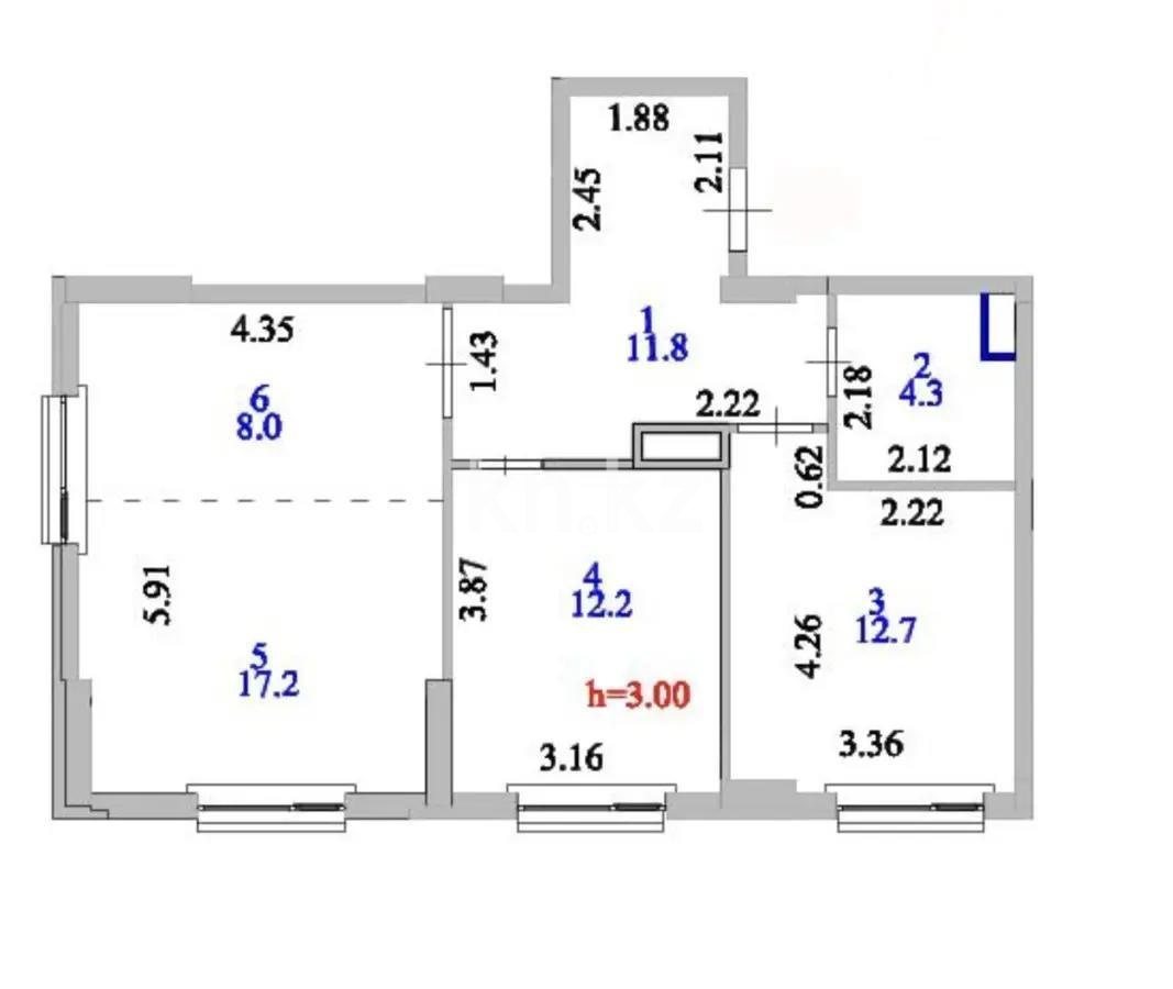 Продажа 3-комнатной квартиры, 66.2 м², ул. Култегин, дом  4а в Астане - фото 6
