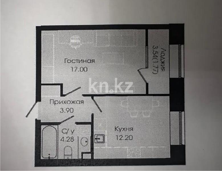 Продажа 1-комнатной квартиры, 39.15 м², ул. Керей, Жанибек хандар, дом  44/6 - Продажа  однокомнатных квартир в Астане фото 1 из 1