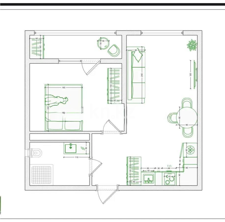 Продажа 1-комнатной квартиры, 40 м², ул. Е-429, дом  14/1 - Продажа квартир в новостройках Астаны фото 1 из 1