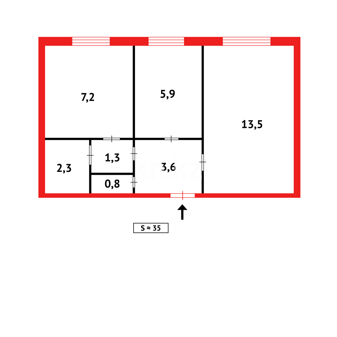 Продажа 2-комнатной квартиры, 38 м² в Караганде - фото 12