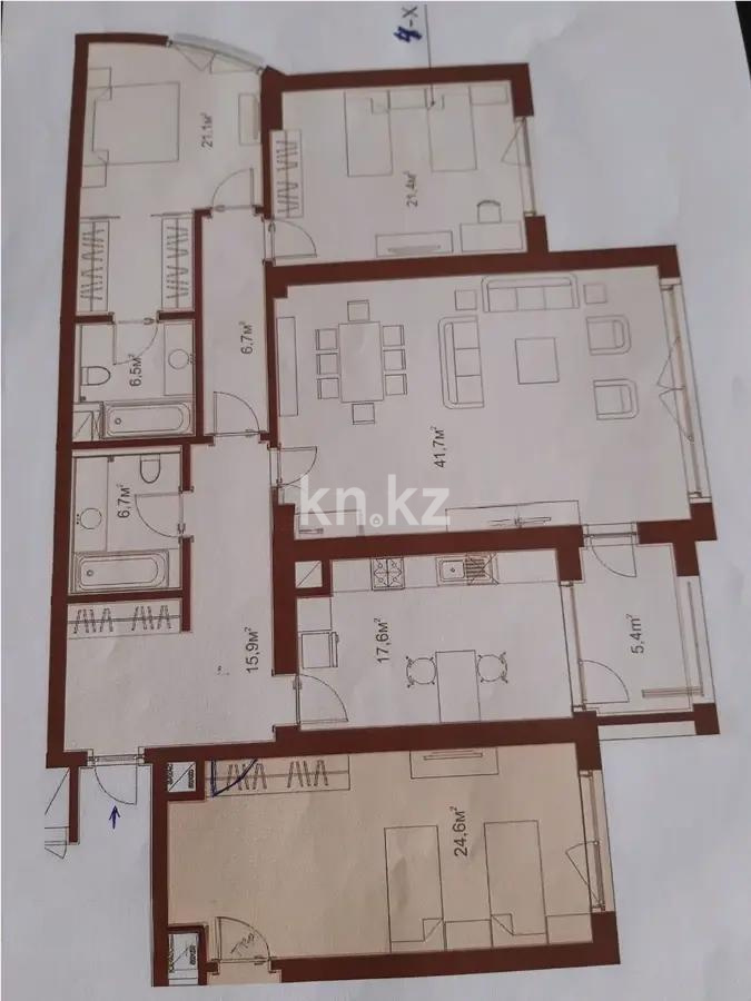 Продажа 4-комнатной квартиры, 150 м², ул. Кабанбай батыра, дом  49 - Продажа  четырехкомнатных квартир в новостройках Алматы фото 1 из 1
