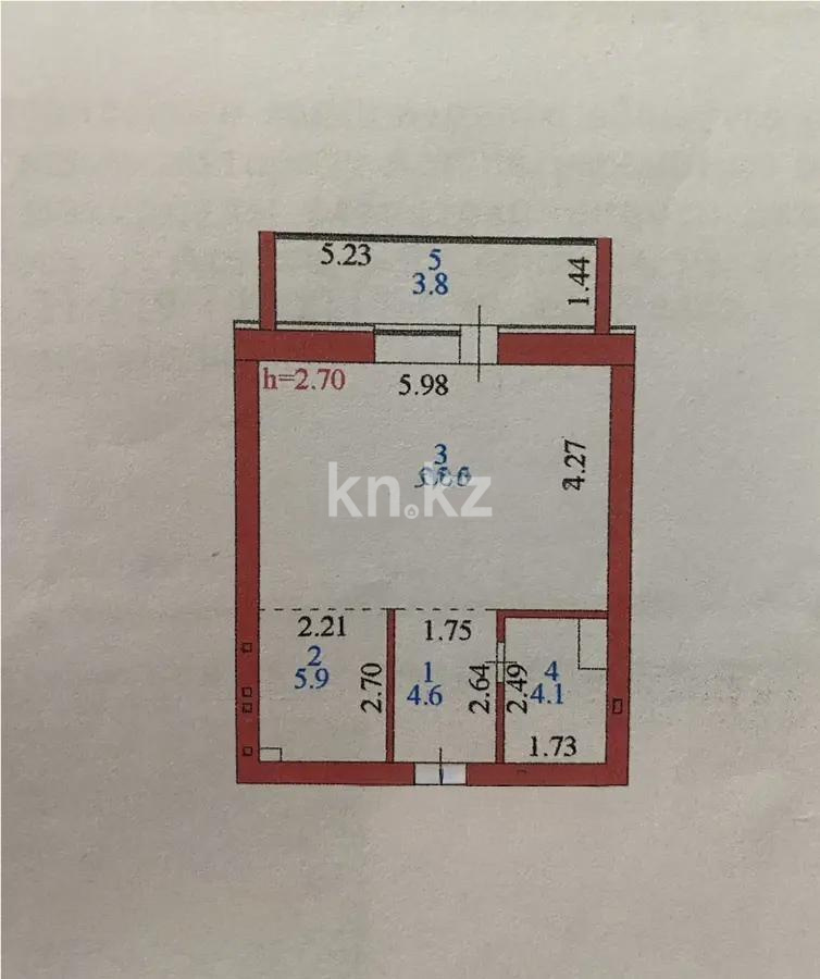 Продажа 1-комнатной квартиры, 44 м², ул. Бейбарыс Султан, дом  11 - Продажа квартир в Астане фото 3 из 3