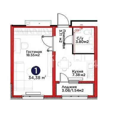 Продажа 1-комнатной квартиры, 35 м² в Астане