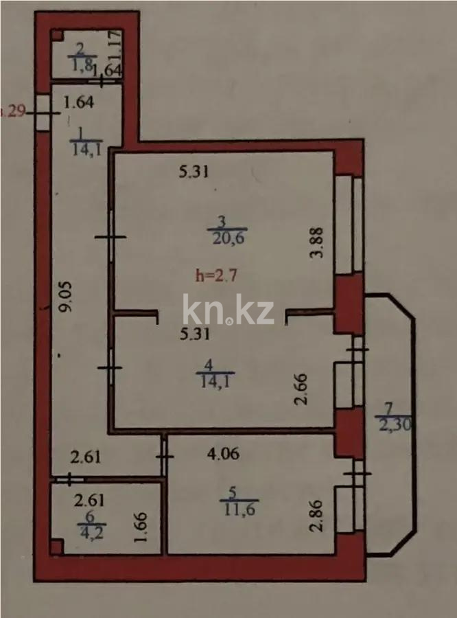 Продажа 2-комнатной квартиры, 69 м² - Продажа двухкомнатных квартир в Астане - страница 36 фото 6 из 6