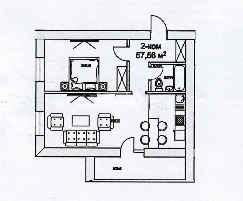Продажа 2-комнатной квартиры, 57.56 м², ул. Калдаякова, дом  46 - Продажа  двухкомнатных квартир в Астане фото 1 из 1