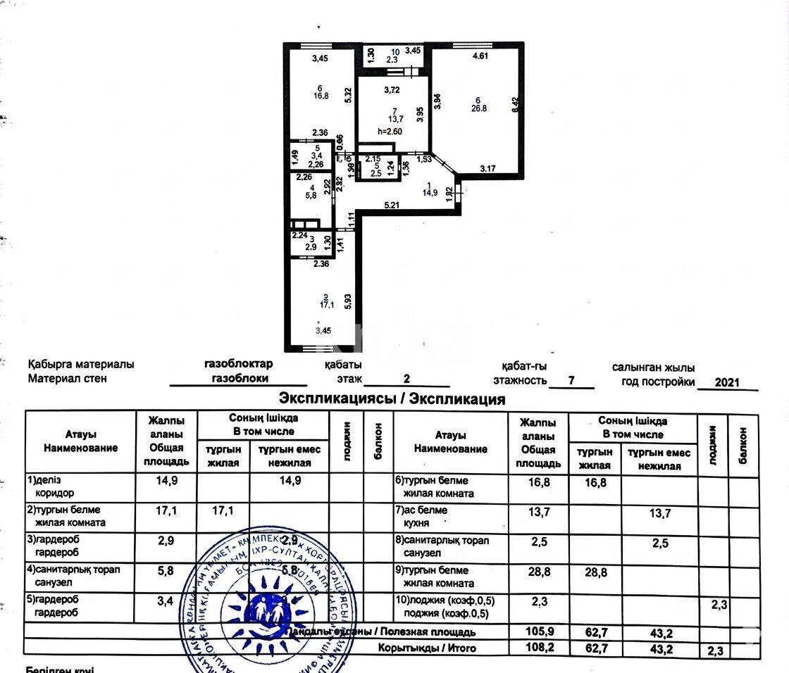 Продажа 3-комнатной квартиры, 108 м² в Астане - фото 24