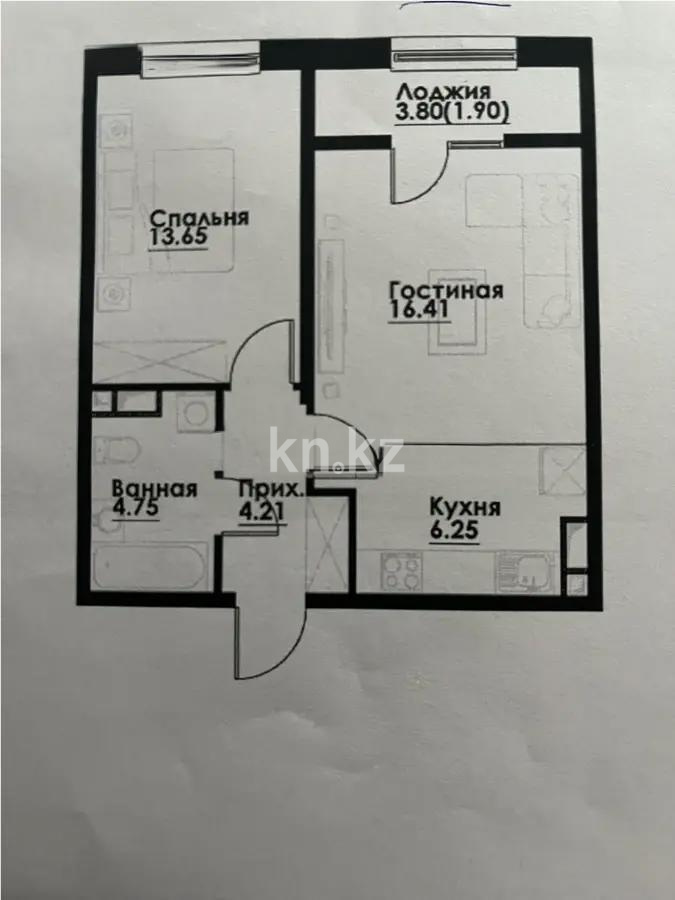 Продажа 2-комнатной квартиры, 47.17 м² - Продажа двухкомнатных квартир в Алматы фото 1 из 1