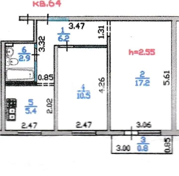 Продажа 2-комнатной квартиры, 43 м² в Алматы