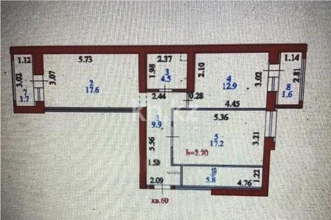Продажа 2-комнатной квартиры, 71.2 м² - Продажа  двухкомнатных квартир в новостройках Астаны фото 1 из 1
