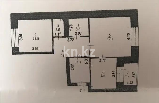 Продажа 3-комнатной квартиры, 60 м² - Продажа трехкомнатных квартир от собственников в Астане - страница 8 фото 7 из 7