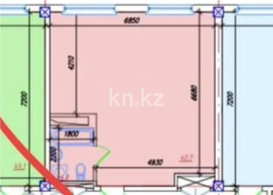 Продажа 2-комнатной квартиры, 46.7 м² в Алматы