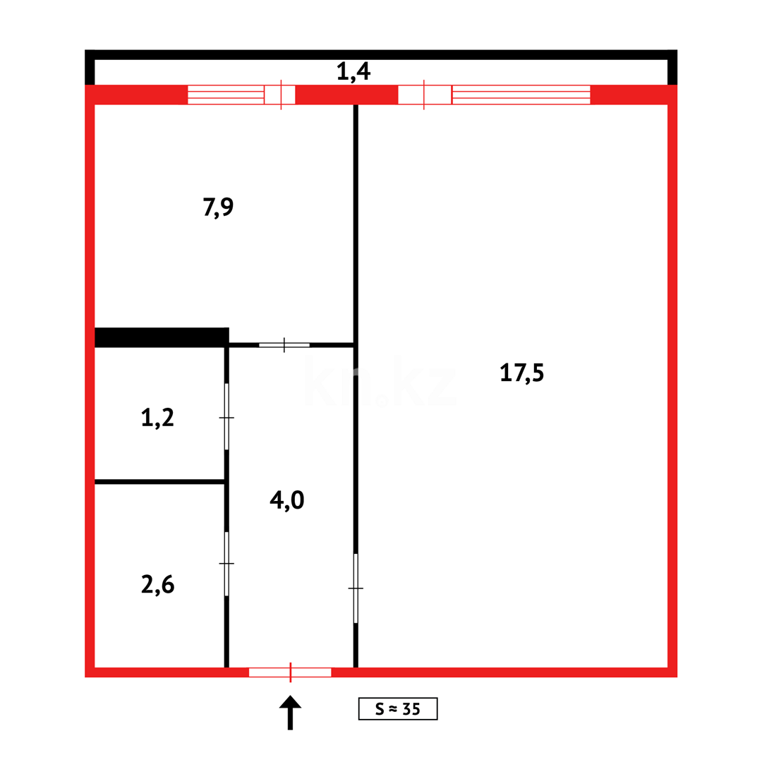 Продажа 1-комнатной квартиры, 35 м², 7-й мкр. - Продажа квартир в Темиртау фото 5 из 5