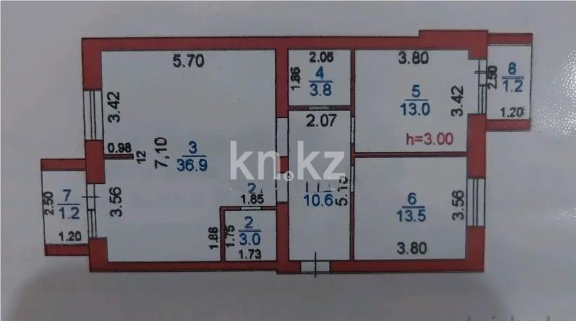 Продажа 3-комнатной квартиры, 83 м² - Продажа квартир в Городе Караганды - страница 2 фото 3 из 27