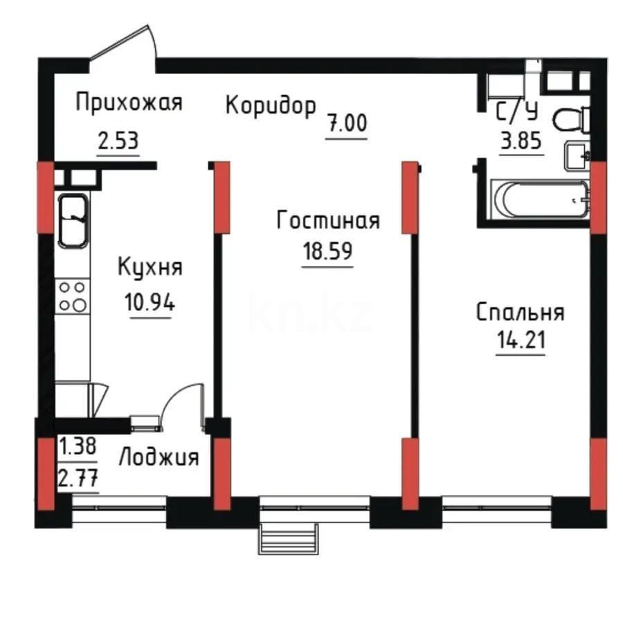 Продажа 2-комнатной квартиры, 58.8 м² - Продажа квартир в Астане - страница 7 фото 1 из 1
