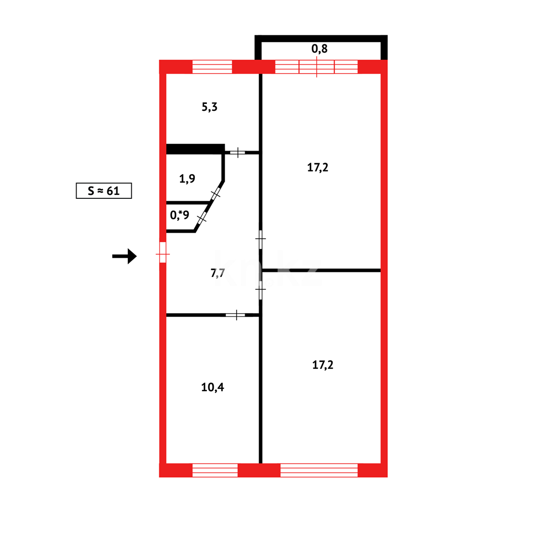 Продажа 3-комнатной квартиры, 61 м², пр. Металлургов в Темиртау - фото 10