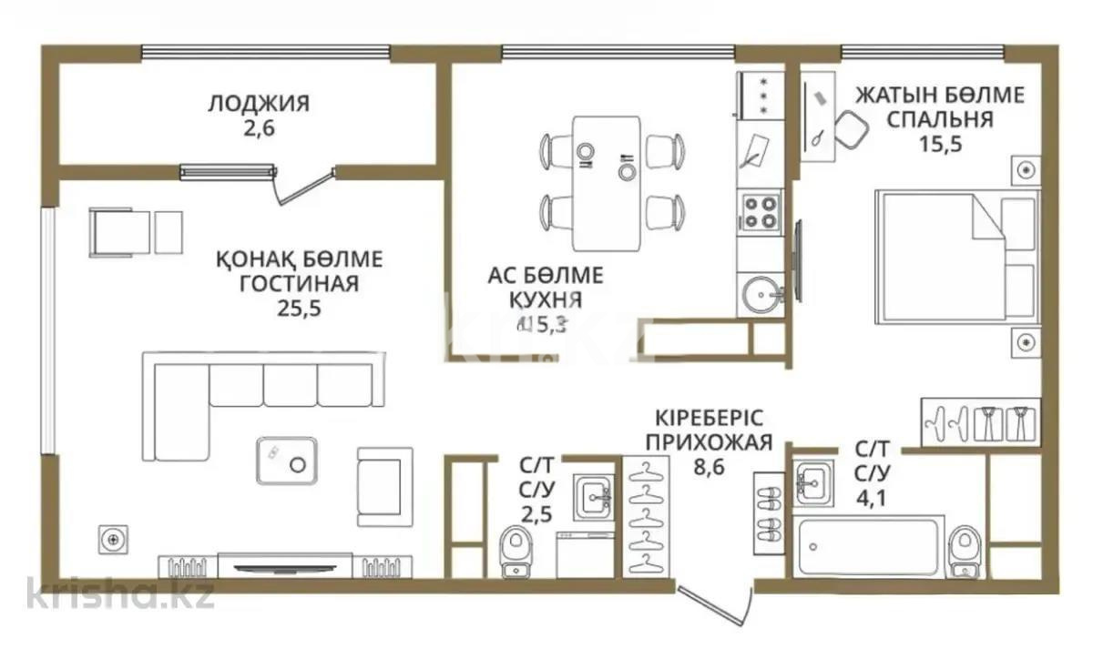 Продажа 3-комнатной квартиры, 75 м², пр. Аль-Фараби, дом  27/3 - Продажа квартир в новостройках Алматы фото 2 из 2