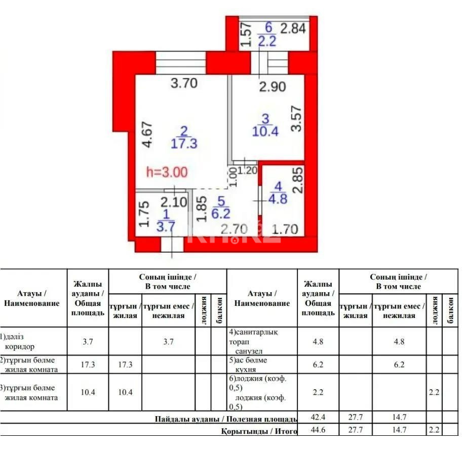 Продажа 2-комнатной квартиры, 44 м² - Продажа двухкомнатных квартир от собственников в Казахстане - страница 24 фото 6 из 6