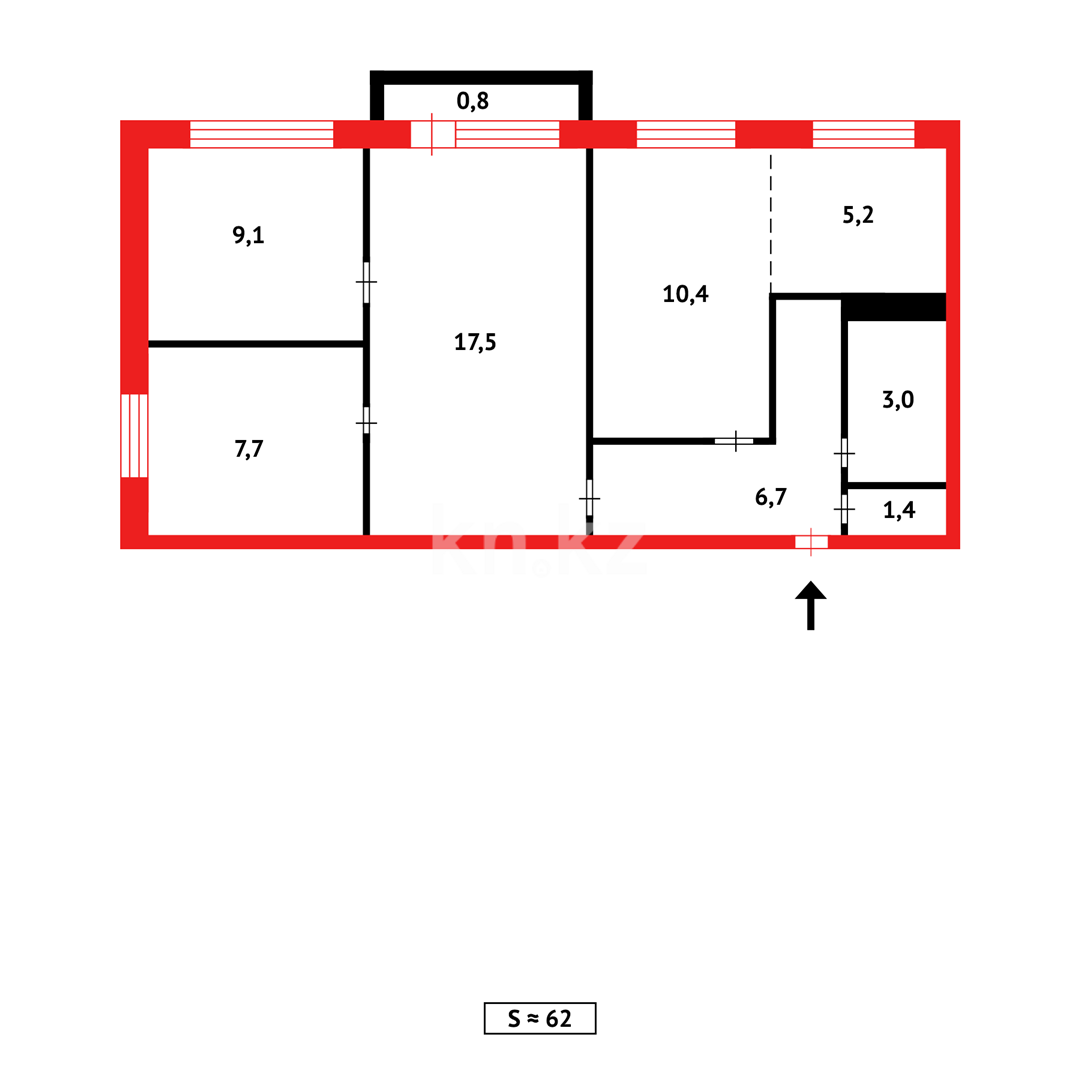 Продажа 4-комнатной квартиры, 61 м², 22 мкр. - Продажа квартир в Казахстане фото 20 из 20