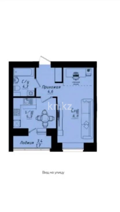 Продажа 1-комнатной квартиры, 38.1 м², ул. Толе би, дом  1 стр в Астане