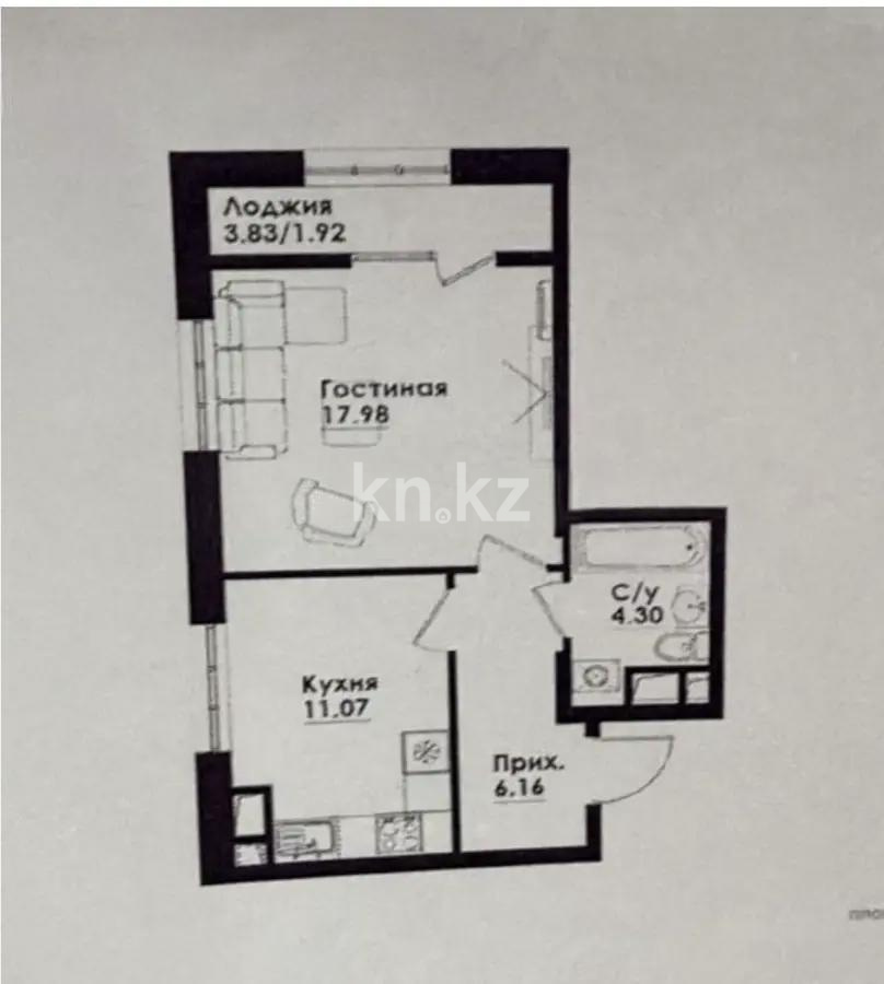 Продажа 1-комнатной квартиры, 41 м² в Алматы